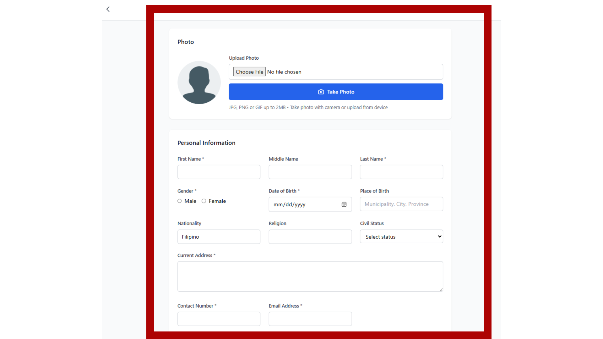 Volunteer Basic Information